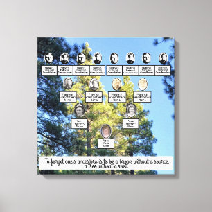 Pinienwald Familienbaum Vier Generationen Leinwand