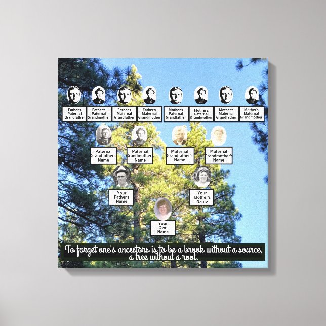 Pinienwald Foto Familienbaum 4 Generation Leinwanddruck (Vorderseite)