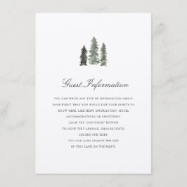 Pinienwald-Hochzeitstich Begleitkarte