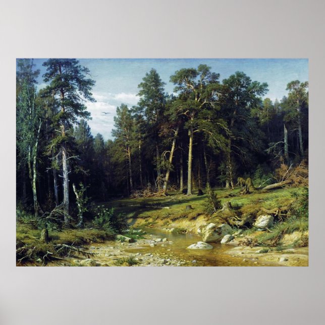 Pinienwald in der Provinz Viatka Poster (Vorne)