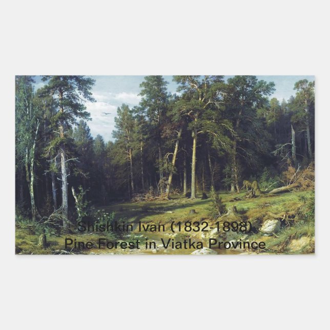 Pinienwald in der Provinz Viatka Rechteckiger Aufkleber (Vorderseite)