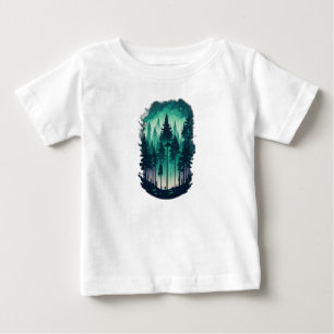 Pinienwald-Landschaft Baby T-shirt