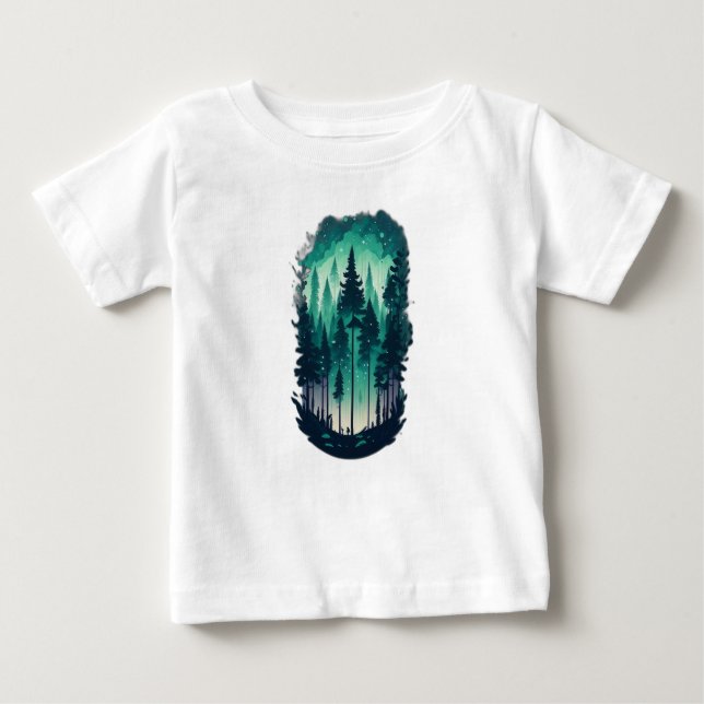 Pinienwald-Landschaft Baby T-shirt (Vorderseite)