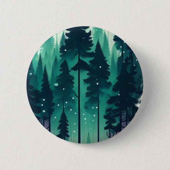 Pinienwald-Landschaft Button (Vorderseite)