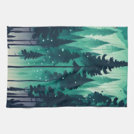Pinienwald-Landschaft Geschirrtuch