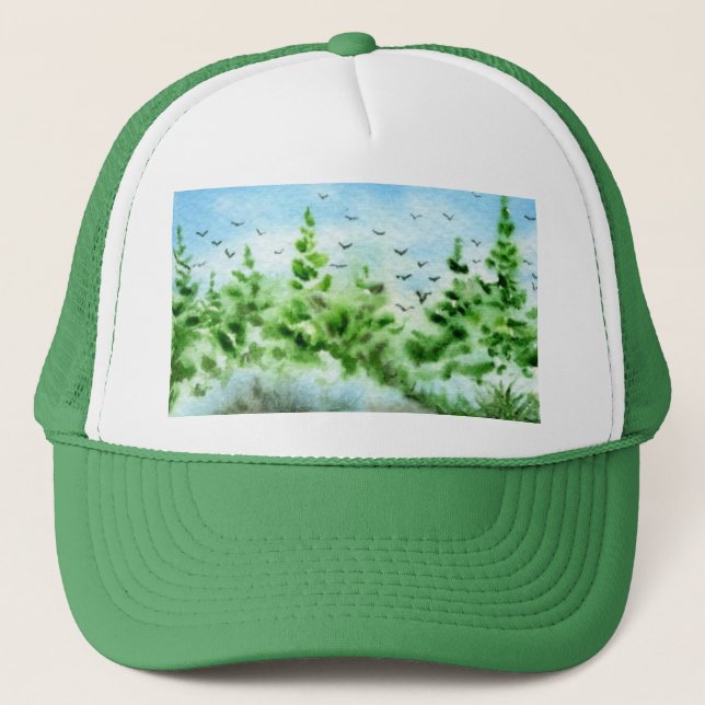 Pinienwald Landstraßen Landschaft Hat Truckerkappe (Vorderseite)