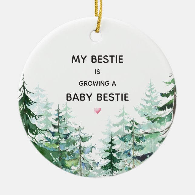 Pinienwald meine Bestie wächst eine Baby Bestie Keramik Ornament (Vorne)