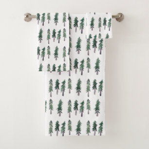 Pinienwald Muster Badhandtuch Set