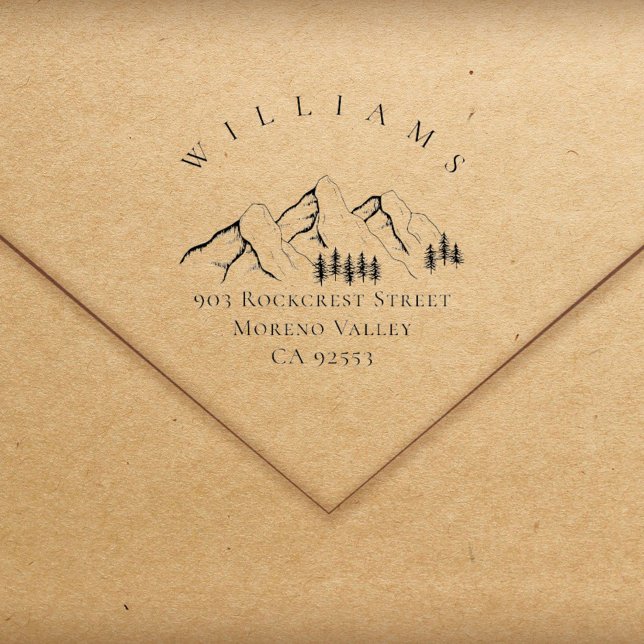 Pinienwald Rücksendeadresse Gummistempel (Mountain Pine Forest Elegant Return Address)