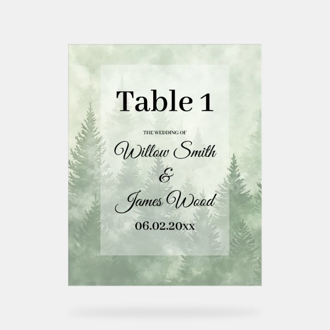 Pinienwald Rustikale Minimalistische Landhochzeit Acrylschild