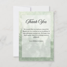 Pinienwald Rustikale Minimalistische Landhochzeit Dankeskarte