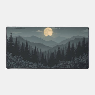Pinienwald Vollmond Schreibtischunterlage