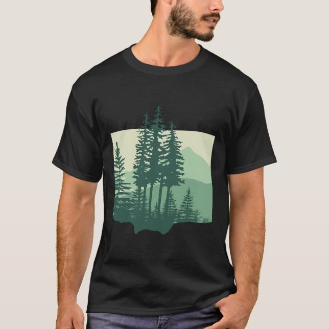 Pinienwälder und Berge T-Shirt (Vorderseite)