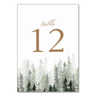 Pinienwaldhochzeit Tischnummer