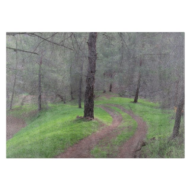 Pinienwaldstraße Schneidebrett (Vorderseite)