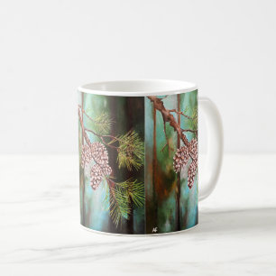 Pinienzapfen an einem Wintertag von Alfred Fox Kaffeetasse