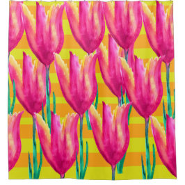 Pinik Tulips Muster Duschvorhang