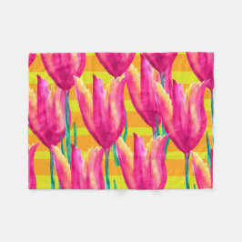 Pinik Tulips Muster Fleece Blanket
