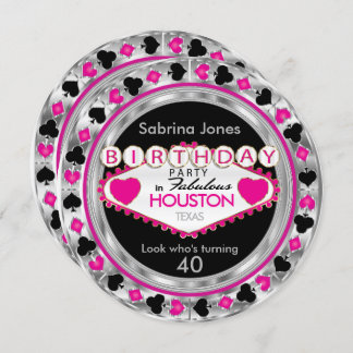 Pink 00. Geburtstagsparty - DIY City & Staat Einladung