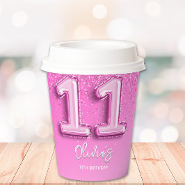 Pink 11 Balloon for a Fun Girl’s Birthday Pappbecher