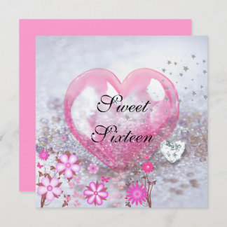 Pink 16 . GEBURTSTAG 16. Geburtstagsparty Einladung