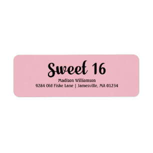 Pink 16 . Geburtstag Rücksendeadressen-Aufkleber
