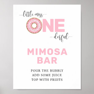 Pink 1. Geburtstag Mom-osa Bar Poster