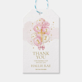 Pink 1. Geburtstag und Taufe Vielen Dank für Ihre  Geschenkanhänger