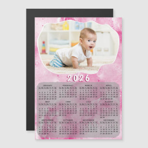 Pink 2025 Magnetic Calendar Benutzerdefiniertes Fo Magnetkarte
