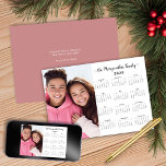 Pink 2025 Modernes Minimalistisches Foto Feiertagskarte<br><div class="desc">2025 Dusty Pink Anpassbare Familienname und Foto Kalender Neujahrskarten mit Ihrem personalisierten Foto und Namen. 🌟 Dies ist für 2025 🌟 für 2024 konzipiert,  und perfekt für kleine Geschenke,  oder anstelle von Urlaubskarten! Bitte kontaktieren Sie uns unter cedarandstring@gmail.com ,  wenn Sie Hilfe beim Design oder den passenden Produkten benötigen.</div>