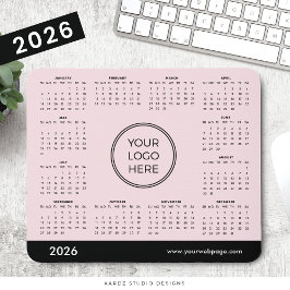 Pink 2026 Business Calendar Mouse Pad Mousepad
