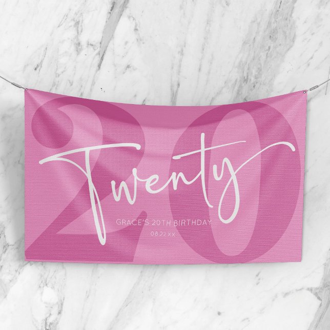 Pink 20. 20. Geburtstagspartei Banner (Von Creator hochgeladen)
