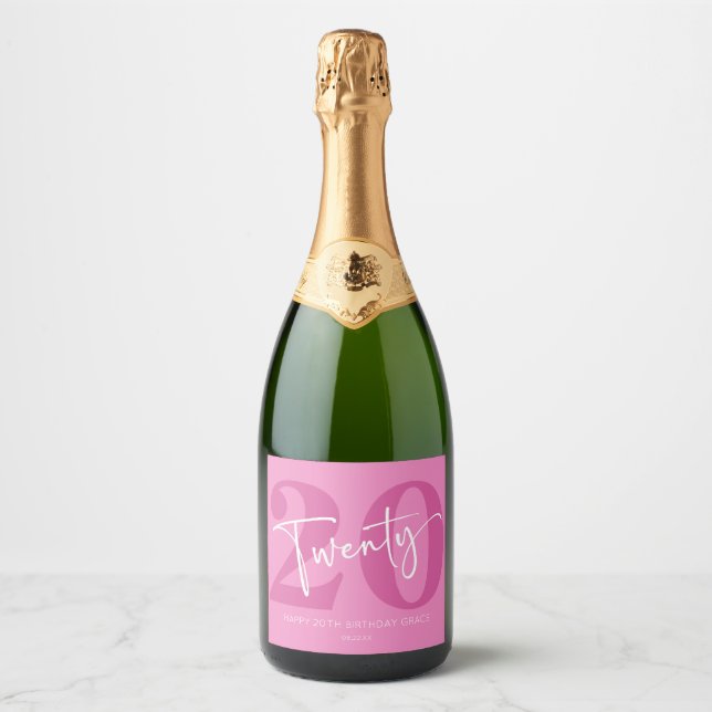 Pink 20. 20. Geburtstagsparty Geschenk (Vorderseite)