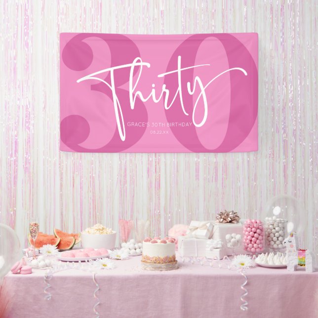 Pink 30. 30. Geburtstagsparty Banner (Party)