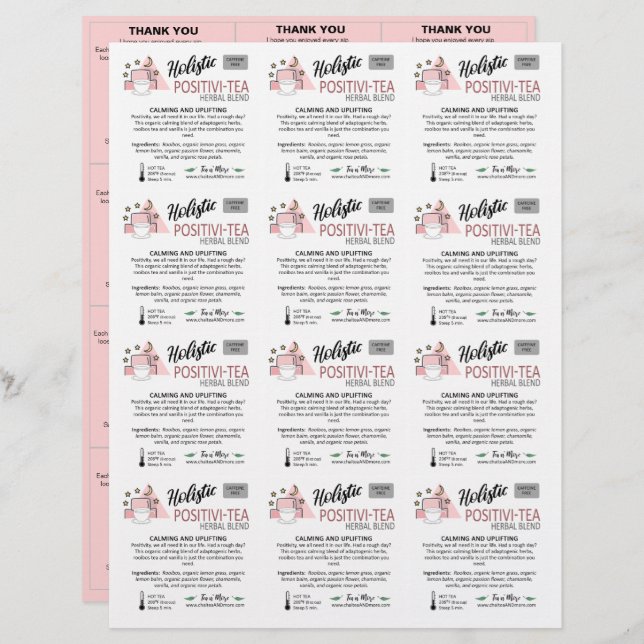 Pink 3x4 Kleiner Platz Beilagen (Vorne/Hinten)