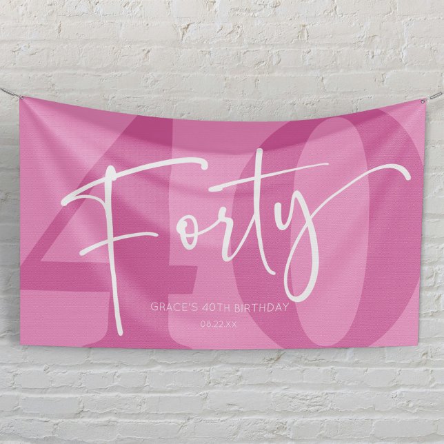 Pink 40. 40. Geburtstagsparty Banner (Von Creator hochgeladen)