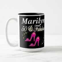 PINK 50 & FABULOUS PERSONALISIERTES MUG
