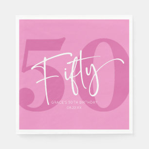 Pink 50. Fünfzigste Geburtstagsparty Serviette