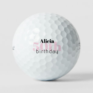 Pink 50. Geburtstag Personalisiert Titleist Pro V1 Golfball