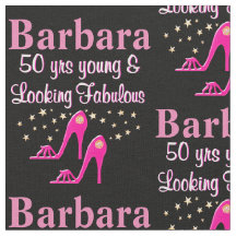 PINK 50. GEBURTSTAG PERSONALISIERTER SHOE FABRIC