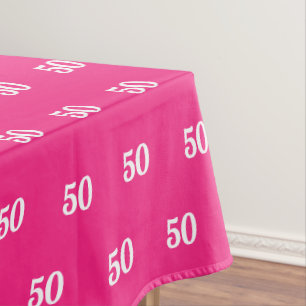 Pink 50. Geburtstagsparty Tischdesign Tischdecke