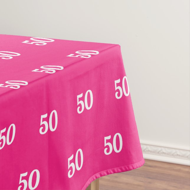 Pink 50. Geburtstagsparty Tischdesign Tischdecke (Beispiel)
