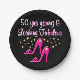 PINK 50 JAHRE JUNG UND FABULOS PAPPTELLER