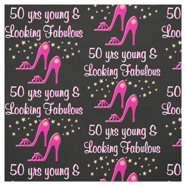 PINK 50 JAHRE JUNG UND FABULOS STOFF (Muster)