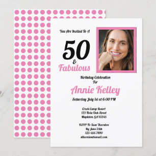 Pink 50 und Fabulous 50. Geburtstagsparty Einladung