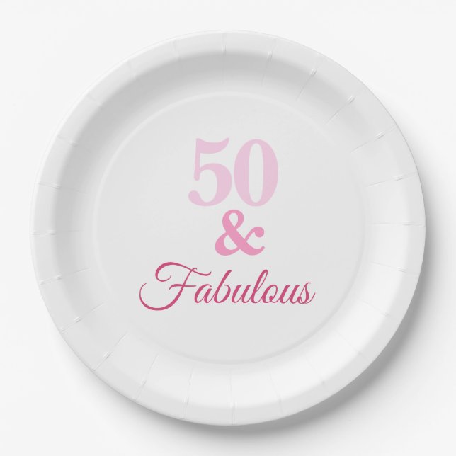 Pink 50 und Fabulous Paper Plate Pappteller (Vorderseite)