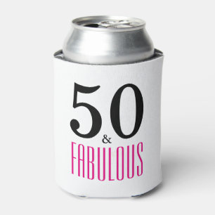 Pink 50 und Fabulous Typografie 50. Geburtstag Dosenkühler