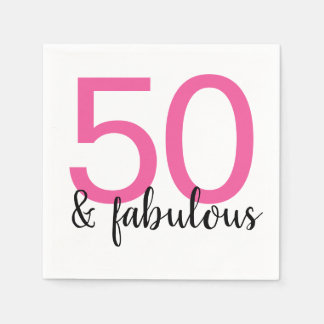 Pink 50 und Fantastische Frauenparty 50. Geburtsta Serviette