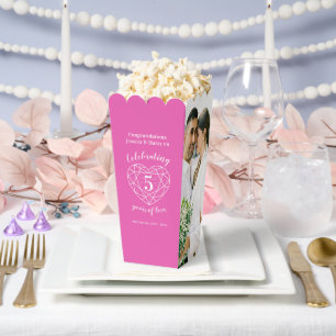 Pink 5. Hochzeitstag Tourmaline zwei Fotos Geschenkschachtel