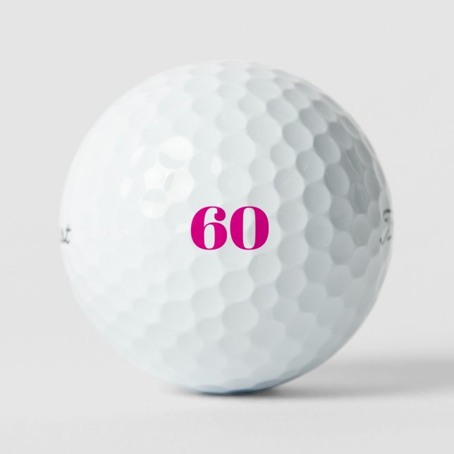 Pink 60th Birthday Generic Titleist Pro V1 Golfball (Vorderseite)